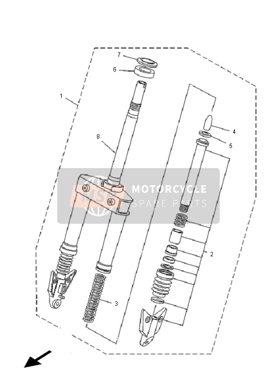 1CB231410000, Ressort,  Fourche Ava, Yamaha, 0